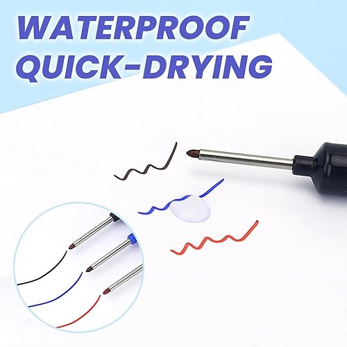 Miniatura 3 de 5 rotuladores de punta larga con agujero profundo, 0.787 in de profundidad de alcance largo, marcadores permanentes de 1.772 pulgadas, rotuladores