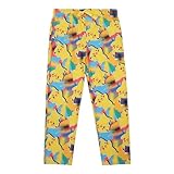 Bioworld Pokemon Men's Pikachu Pajama Pants Allover Character Multicolor Lounge Sleep Bottoms (Medium)
