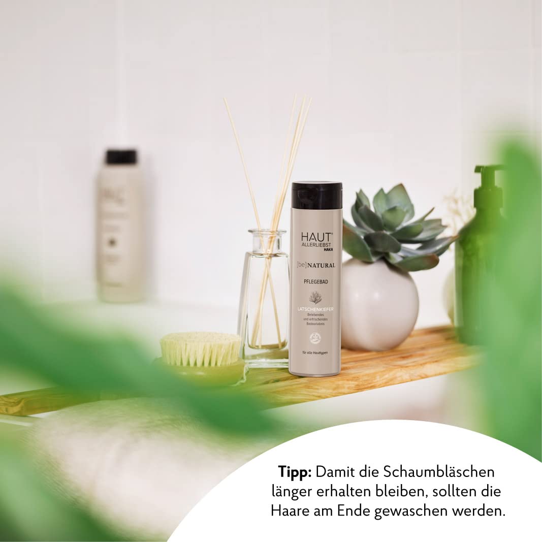 HAKA Pflegeschaumbad, 500 ml (33x baden), belebender Badezusatz mit Latschenkiefer, Schaumbad vitalisiert Körper & Geist, beruhigt die Sinne, pflegt & reinigt die Haut, alle Hauttypen, vegan