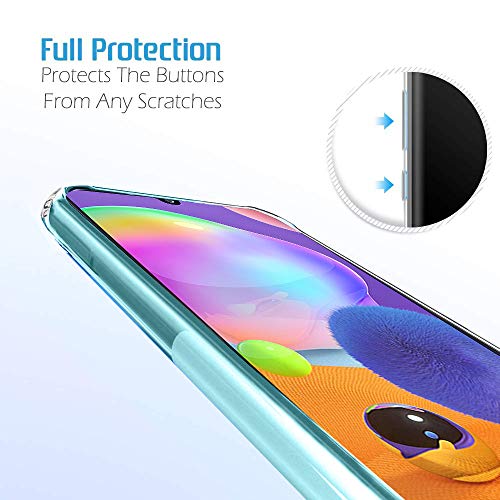 Image of TheGiftKart Ultra Clear Slim Anti-Slip Grip Soft Silicone Back Cover Case with Complete Camera Protection & Anti-Dust Plugs Built-in for Samsung Galaxy A31 (Transparent)