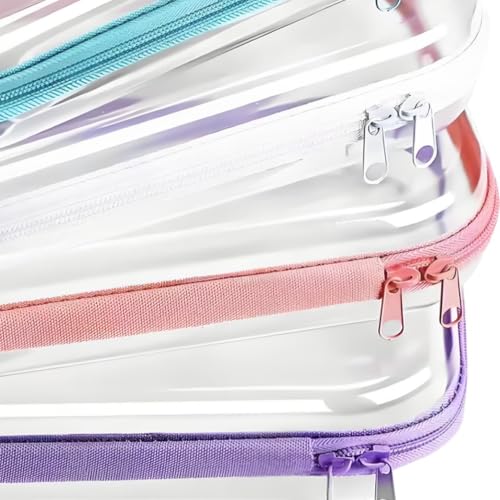 Organizador de maquillaje transparente de 4 piezas para evitar derrames en tu viaje 7