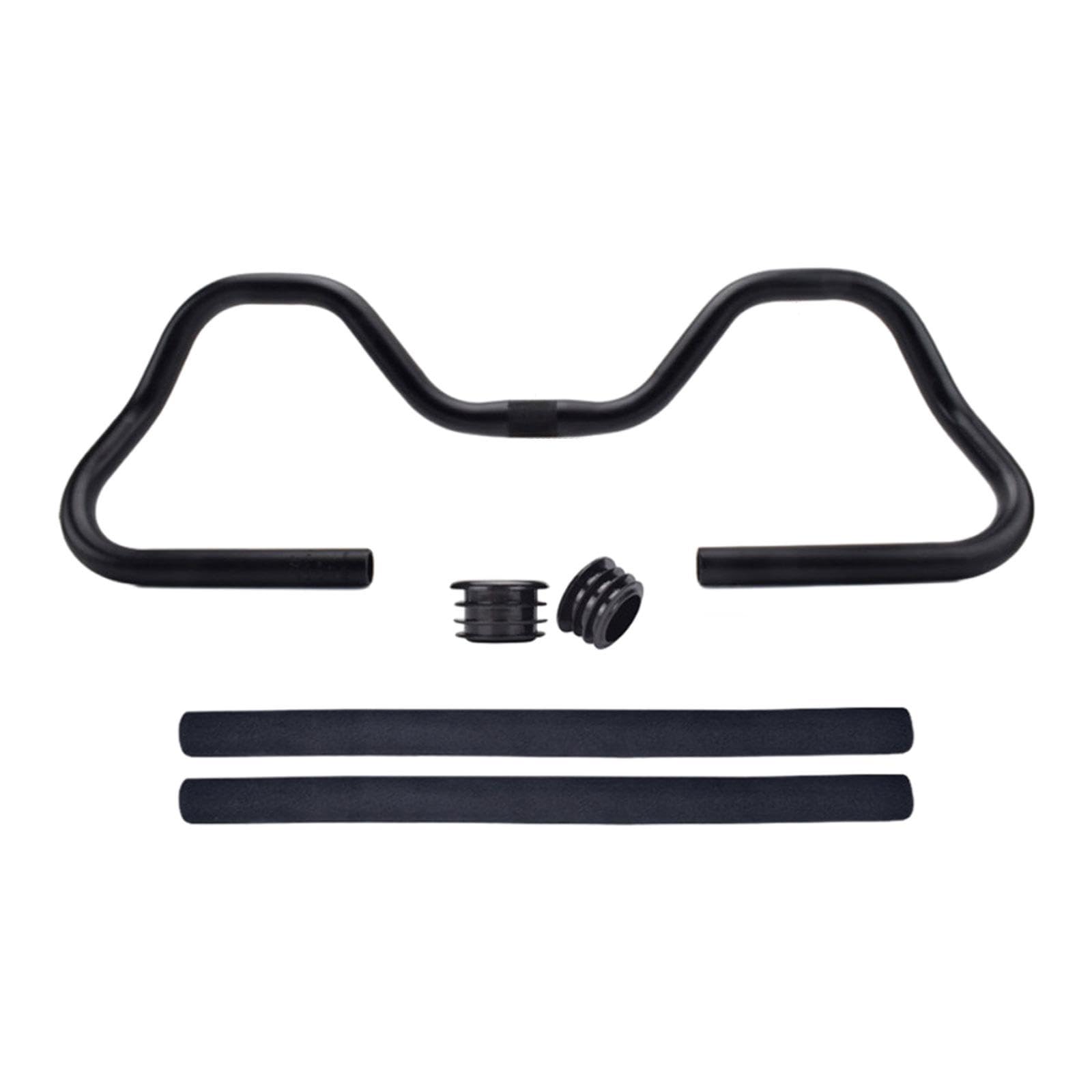 Lenker Aus Aluminiumlegierung, Butterfly Lenkererhöhung, Schwammgriffe, Zubehör Geeignet für Mountainbike, Rennrad, Trekking, 61cmx12cm