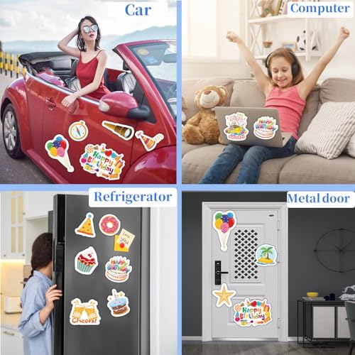 Image of 17 Pcs Large Birthday Funny Carnival Cruise Door Magnetic Decorations, Reusable Navigation Cruise Door Magnets Funny Door Magnets for Carnival Cruise Ship Cabin Fridge Car Computer