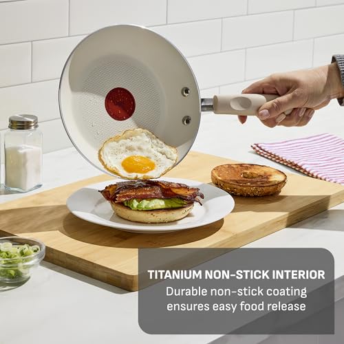 Image of T-fal Signature Nonstick 12 Piece Cookware Set, Oven Safe Up to 350F, Dishwasher Safe, Pots and Pans Set, Includes Frying Pans, Saucepan, Stockpot, Cooking Utensils, Cream