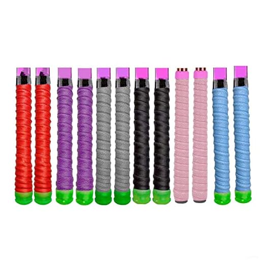 HEIBTENY 12 rollos de cinta de agarre de béisbol, cómoda y suave, con 1 mm de grosor en 6 colores