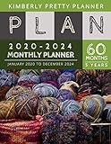  5 year monthly planner 2020-2024: five year planner 2020-2024 for planning short term to long term goals  easy to use and overview your plan  knitting yern design