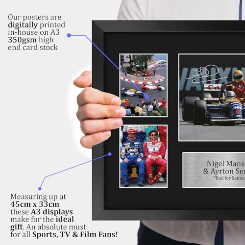 HWC Trading FR A3 Nigel Mansell & Ayrton Senna Gifts Printed Signed Autograph Presentation Display for F1 Formula 1 Racing Fans - Image 3