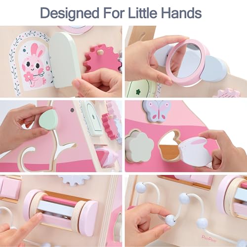 image for PairPear Wooden Baby Walker Push and Pull Learning Activity Walker,Tod