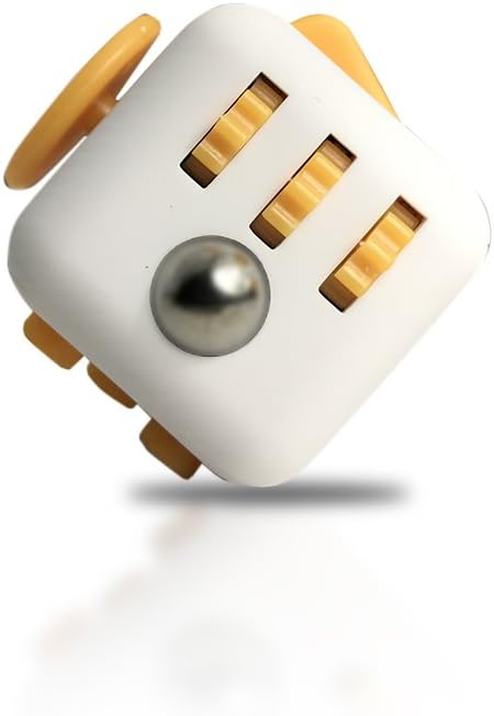 OMG Fidget Cube - Anti-Stress, Depression and Anxiety Fidget Toy for Adults and Children with ADHD ADD OCD Autism (White/Orange) Office Product
