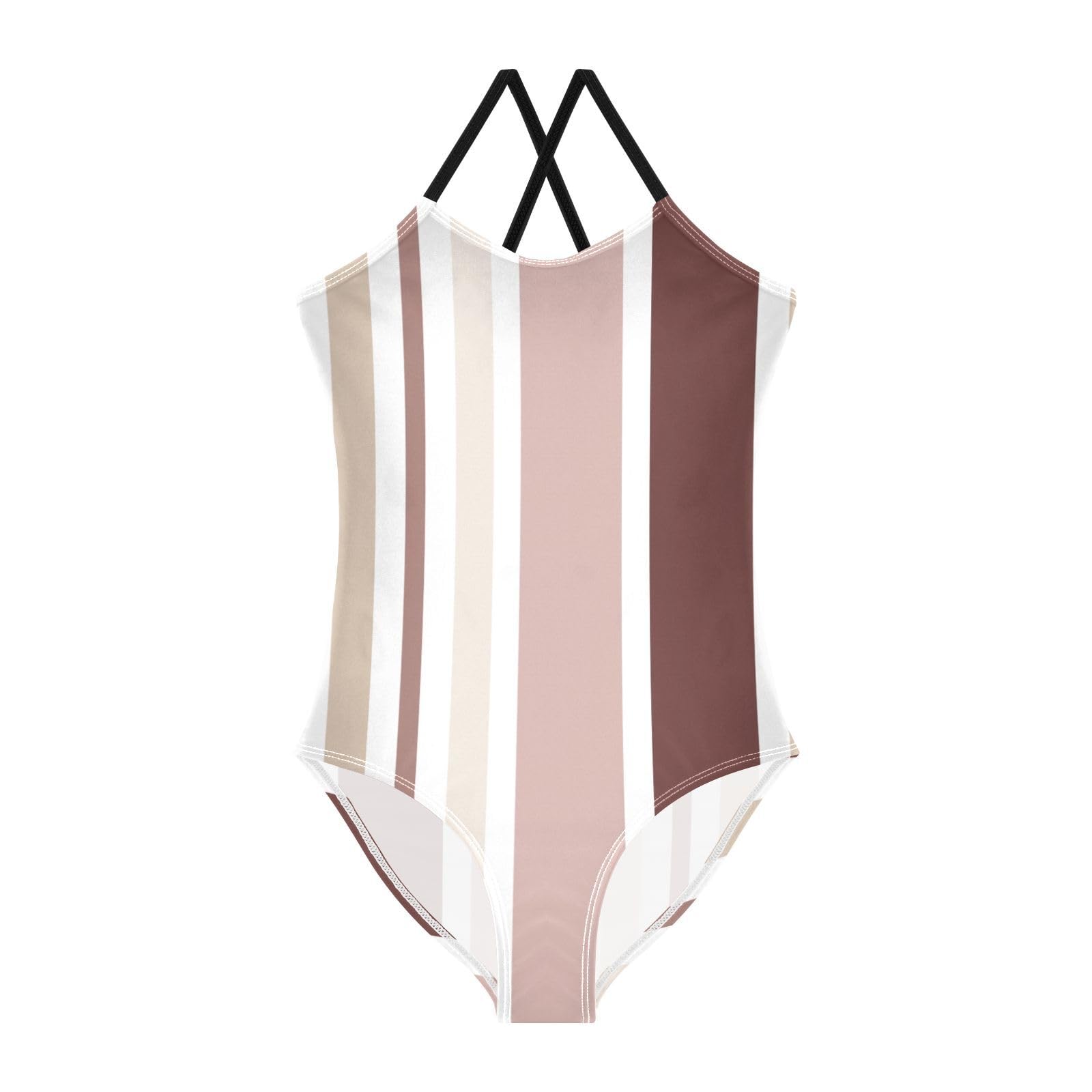 Abstract Stripe Color Swimsuit for Girls 1-Piecing Bathing Suit Girl Toddler Swim Suits for Girls