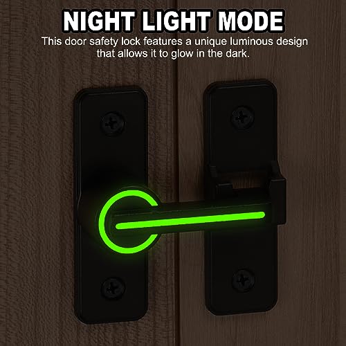 uxcell Barn Door Lock Latch, 180 Degree Sliding Barn Door Locks, Luminous Security Gate Latches for Barn Gate, Garden - Image 4