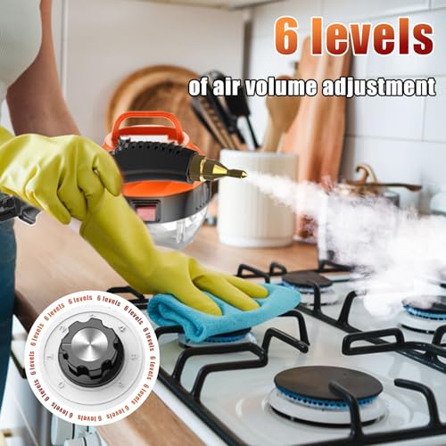 2500W Steam Cleaner for Home, High Pressure Handheld Steam Cleaner with 10FT Cords and 6-gears Adjustable, Portable Steamer for Cleaning Car Upholstery Tile Grout Home