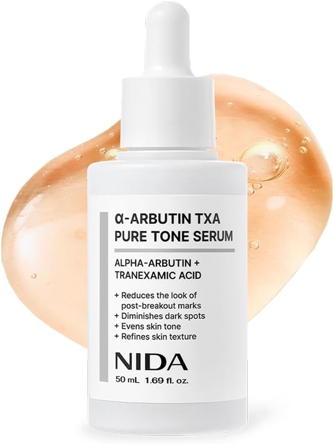 NIDA Pure Tone Serum | Serum Wyrównujące Koloryt z Alfa-Arbutyną i Niacynamidem | Przebarwienia, Rozświetlenie, Efekt Glass Skin, Koreańska Pielęgnacja | 50 ml (1,69 fl oz)