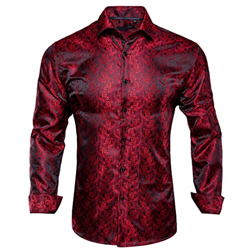 Chemise en soie homme Suwequest à manches longues motif cachemire Cy-1007