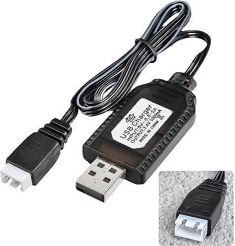 Aliwisdom - USB Cavo Caricatore Caricabatterie RC universale con spina XH-3P Plug per 2S batteria LiPo da 7,4V Compatibile RC Car/Auto/Aereo/Drone/Barca RC e altri giocattoli telecomandati