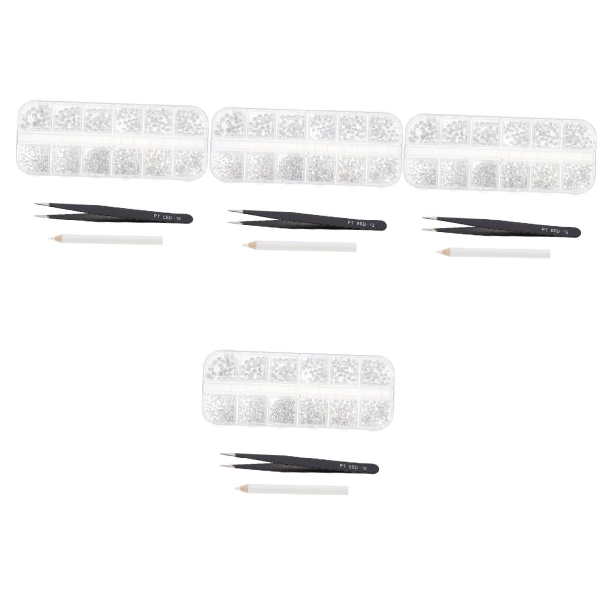 FRCOLOR 4 Set Di Ciondoli Per Unghie Con Strass Per Decorazioni Per Manicure E Trucco Gioielli Per Unghie Per Donne Donne E