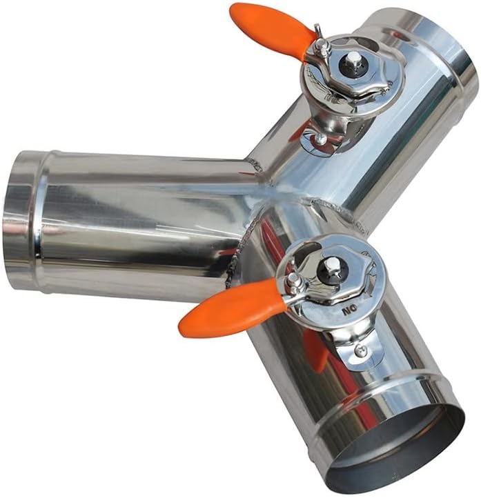 Amazon.co.jp ダクトバルブ OD51mm200mm Y型 換気管用 ステンレス製 3ウェイ 調圧ダンパー エアダクトバルブ