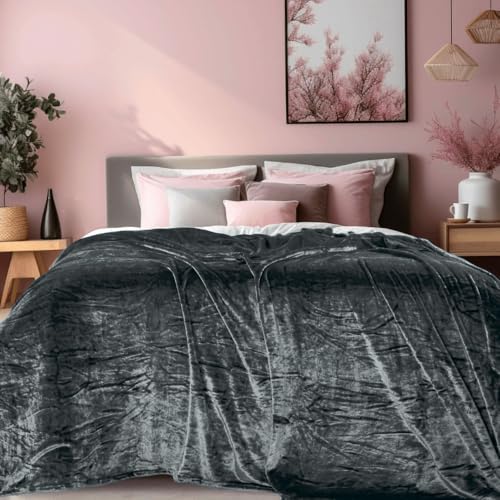 Image of ABRAZO AC Blanket | 300 GSM Lightweight Super Soft Cozy for Bed, Sofa, Couch, Travel & AC Room | Single Bed 160x220 cm | Solid Color | Breathable All-Season Comfort