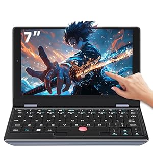 Rumtuk 7,0-Zoll Touchscreen Mini-Laptop, Celeron N100 (bis zu 3,4 GHz), 16GB RAM DDR4, 1T SSD, Webcam, Ganzmetall, Ultraleicht & tragbar- PC Notebook für Arbeit, Studium und Unterhaltung, Schwarz