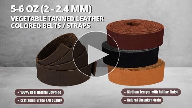 Amazon.com: ELW 5-6 oz (2-2.4mm) Bourbon Brown Straps, Belts