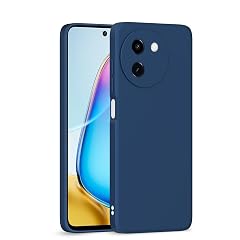 Pikkme Back Cover Camera Protection Shockproof Soft Matte Silicone Back Case for Vivo T3x 5G / Vivo Y200i 5G (Blue)