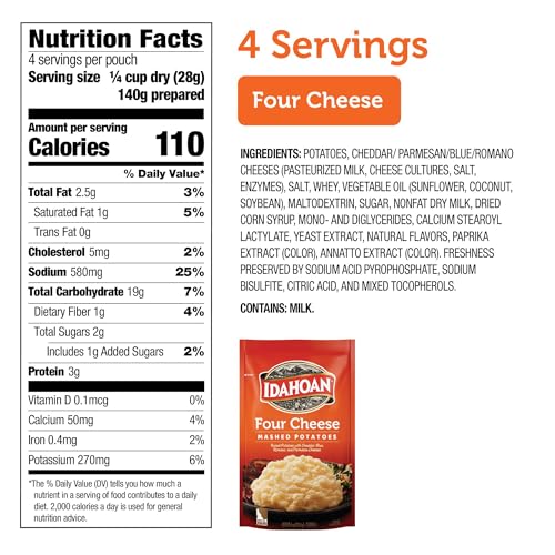 Image of Idahoan Four Cheese Mashed Potatoes, 4 Oz