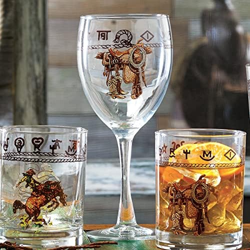 BLACK FOREST DECOR Saddle Wine Goblets - Set of 4, Decorative Accent