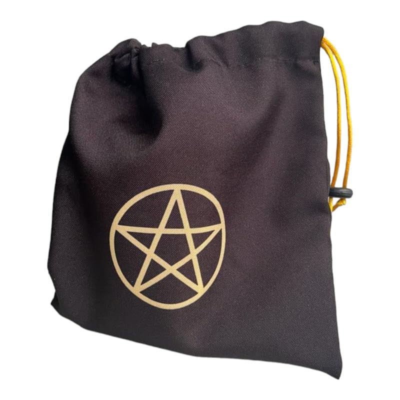 Estojo Saquinho Tecido Pentagrama Preto P Baralho 20x19 cm