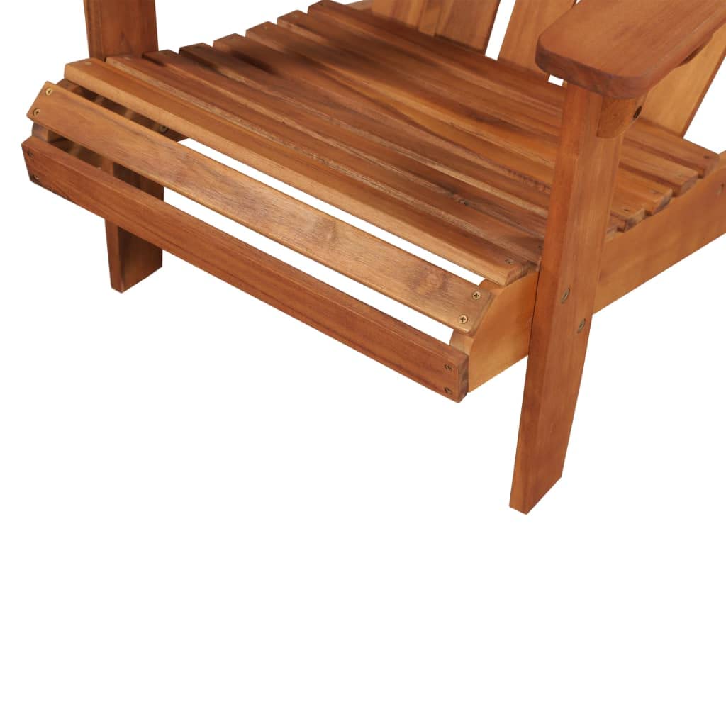 Adirondack - Poltrona da giardino in legno massello di acacia con poggiapiedi, ergonomica, trattata a olio, resistente alle intemperie e facile da pulire, facile da montare