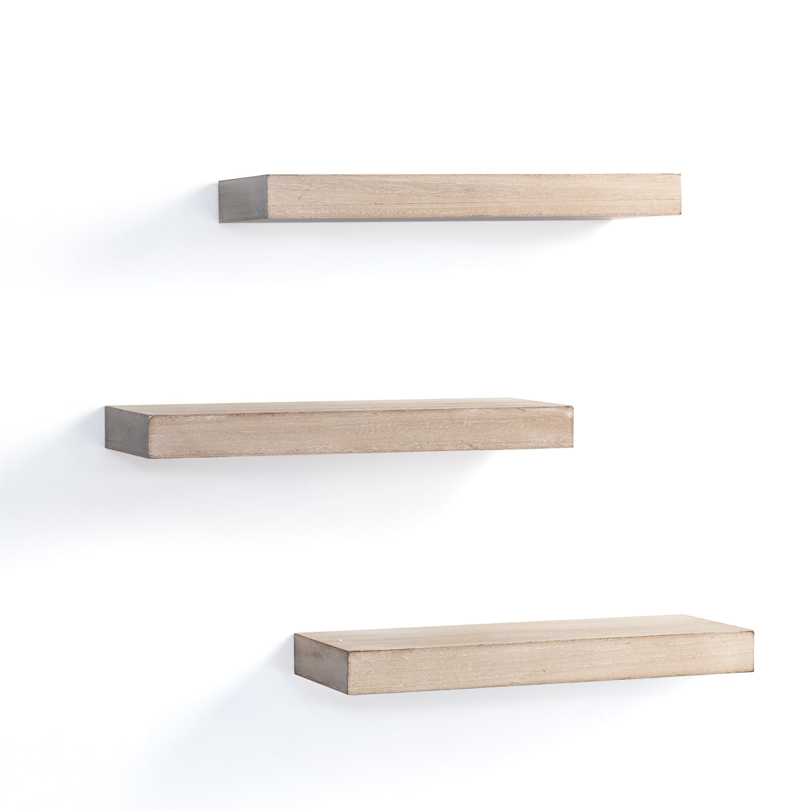 AHDECOR - Set di 3 mensole a scomparsa da parete, ampie, per camera da letto, ufficio, cucina, soggiorno, 15 cm di profondità