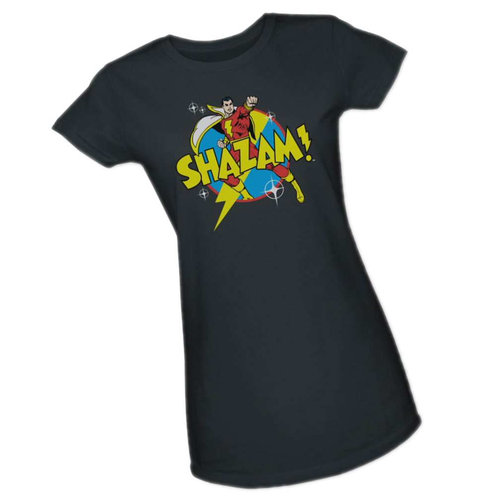 Power Bolt - Captain Marvel - DC Comics Crop Sleeve Fitted Juniors T-Shirt