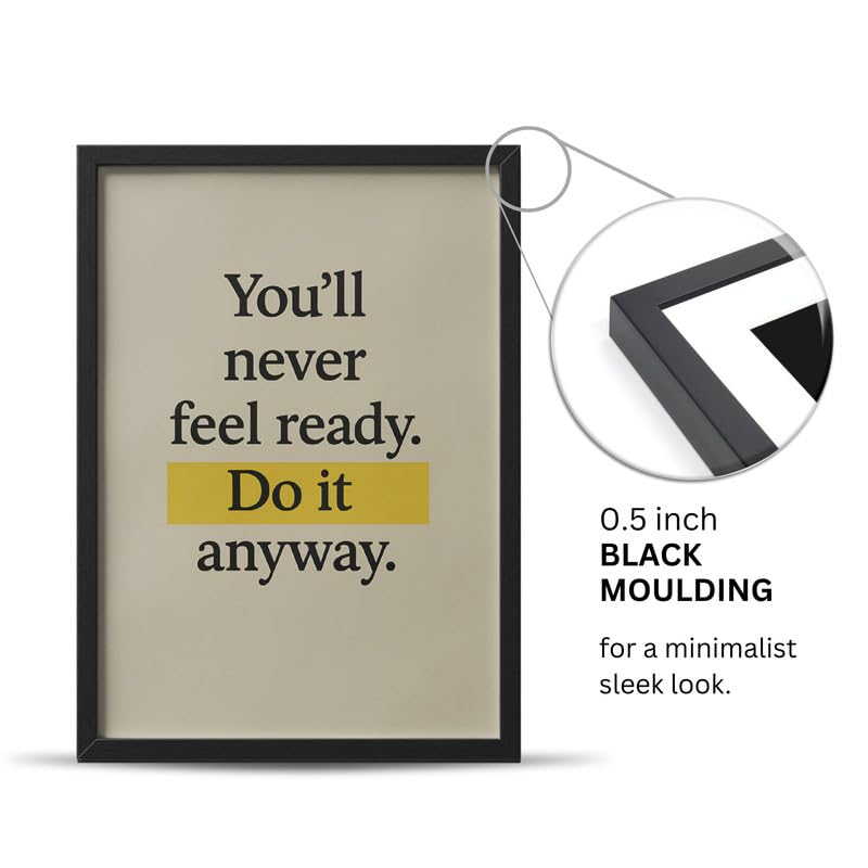 Image of Wall Framed Posters | 8x12 inch size | Motivational Quotes Posters |Inspirational Motivational Photo Frame - inchYou'll Never Feel Ready. Do It Anyway. inch - Desk & Wall Decor for Office, Home, or Study
