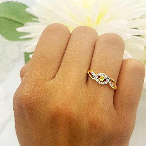 Dazzlingrock Collection 10K Solid Gold Round Light Colored Peridot and White Diamond Engagement Bridal Promise Ring3