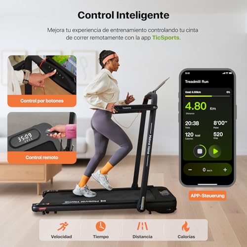 ¡Cinta de correr plegable 3 en 1! 2.5 HP, portátil y compacta para caminar, trabajar y correr con control remoto y pantalla LED. Ideal para todos los niveles, silenciosa y duradera.