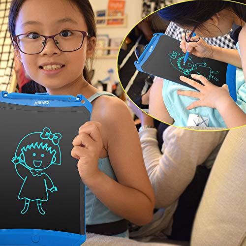 Newyes Robot pad 8.5 Inch LCD Writing Tablet Electronic Writings Pads Drawing Board Gifts for Kids Office Blackboard (Blue+case)
