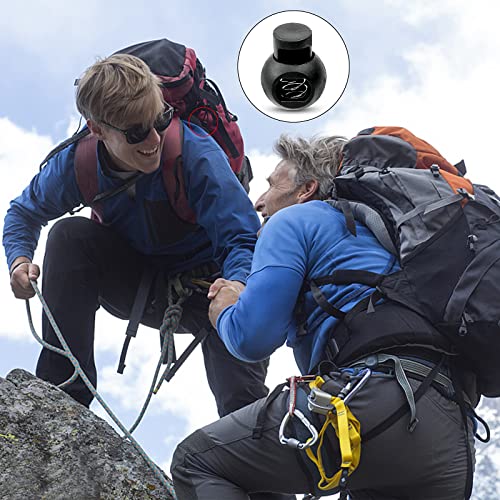 Kordeln Stopper, 100 Stück Einloch Doppelloch Federzwingen, 4 Stile Schnürsenkel Stopper, Runde Kordelstopper Kunststoff für das Camping, Wandern, den Sport, Rucksäcke, Ersatzschnürsenkel