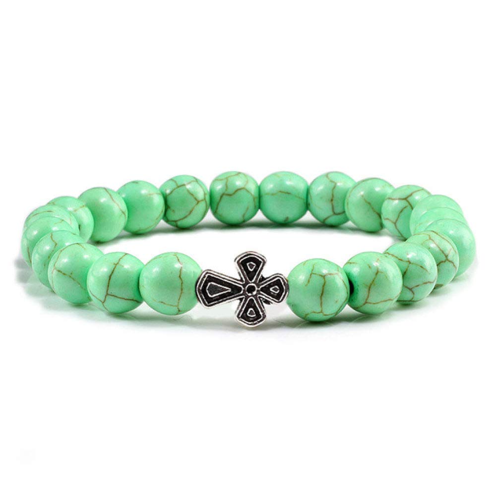 Waterproof Genuine Leather Bracelets,Wristlet,Handmade Colorful Turquoises Bracelets For Women Plastic Red Thread Bracelet Ladies Yoga Black Weathered Mens Bangles Jesus Prayer Cross