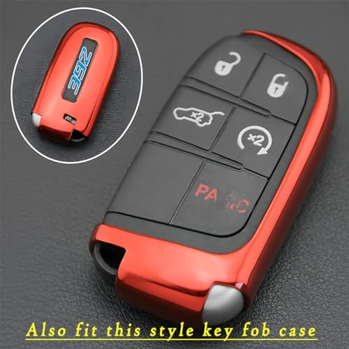 Image of TOOLEPIC for Dodge Challenger Charger Durango and Jeep Grand Cherokee Key fob Badges 2015-2024-Set of 2 - Finest Stickers Inlays Emblems Accessories for 392 Hemi, Ideal for Decals -Baby Blue