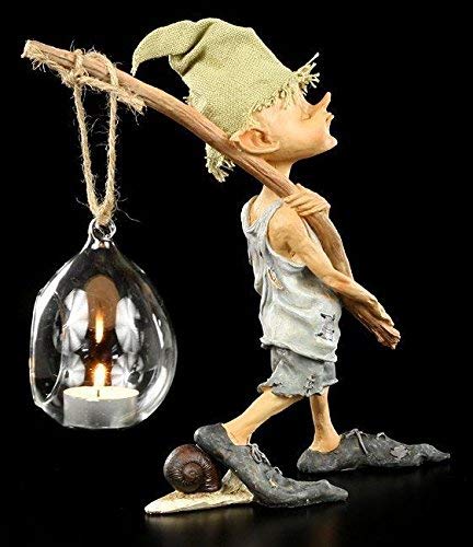 Pixie Kobold Figura como Portavelas - Ich Geh con Meiner Linterna Luz Viento Fantasy
