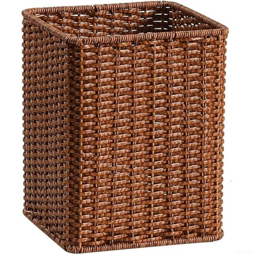Beatanug Cesta de almacenamiento estilo mimbre de gran capacidad para cocina, sala de estar y baño - Cubo organizador cuadrado sin tapa, contenedor de almacenamiento para el hogar