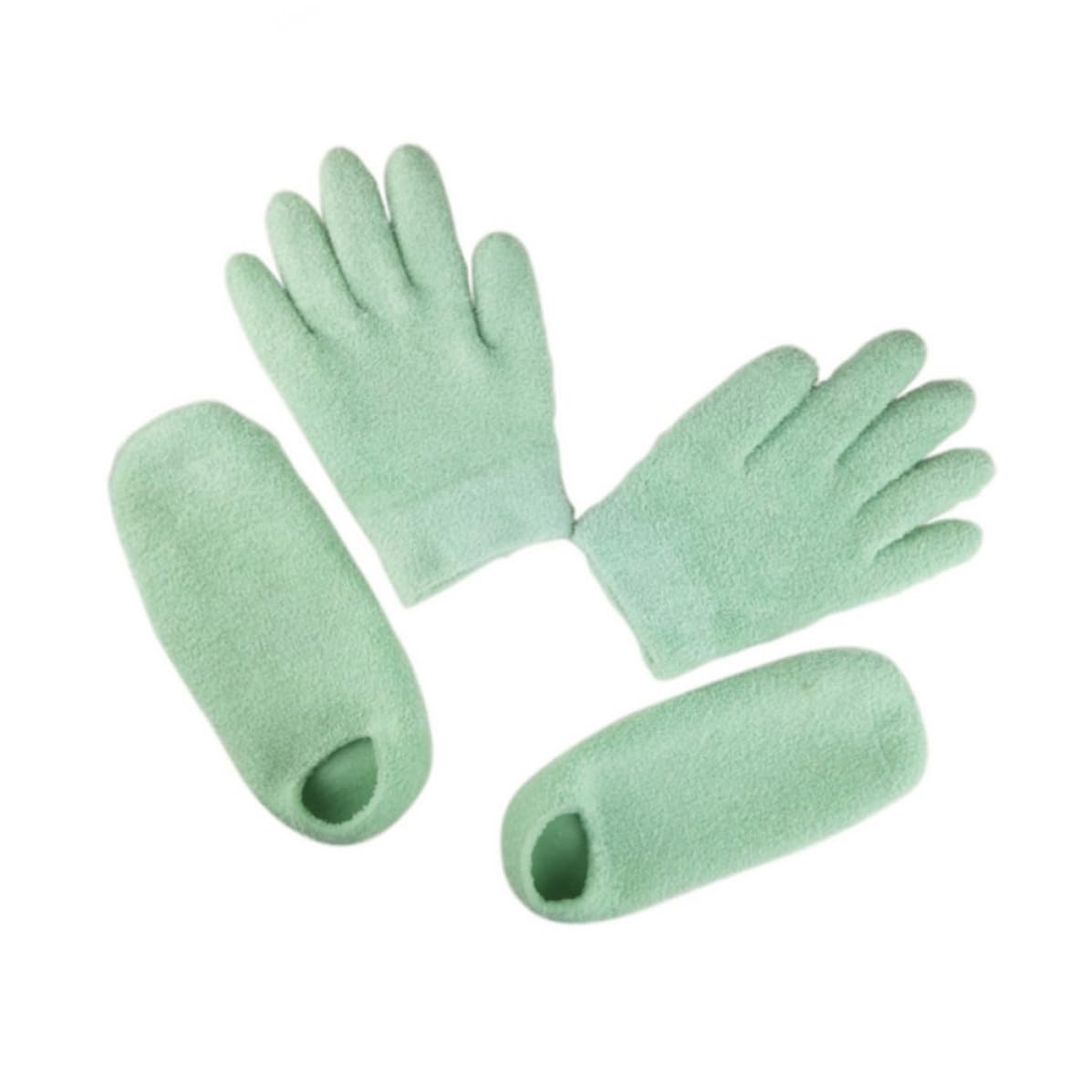 Gatuida 3 Juegos Conjunto de Guantes y Calcetines Hidratantes de Gel Verde