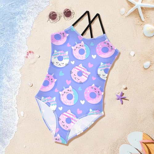 Image of Girls one Piece Swimsuit Summer UPF 50+ Quick Dry Beach Bathing Suit with Straps Swimwear 3-10 Years