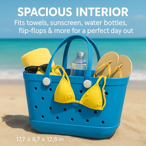 EVA Waterproof Beach Tote Bag-Large Sand Proof Tote with Handles for Women&Men|Lightweight Pool,Travel,Shopping Bag4