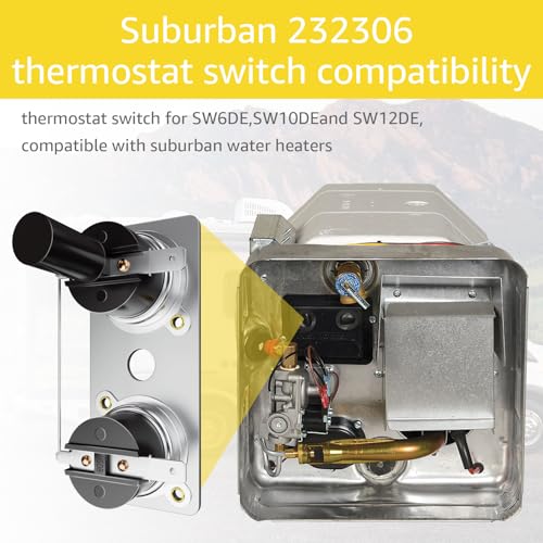Image of LaWana 232306 Thermostat Switch Compatible with Suburban, Model:232306,RV Thermostat for RV Water Heater,RV Water Heater Parts 120V,RV Water Heater Thermostat