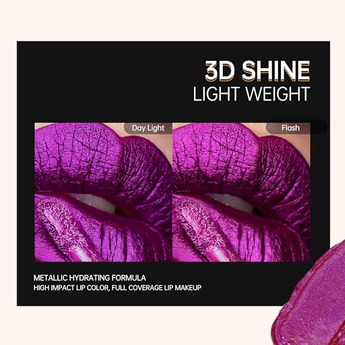 Image of Dark Brown Lipsticks for Women Metallic Glitter Long Lasting Lipstick