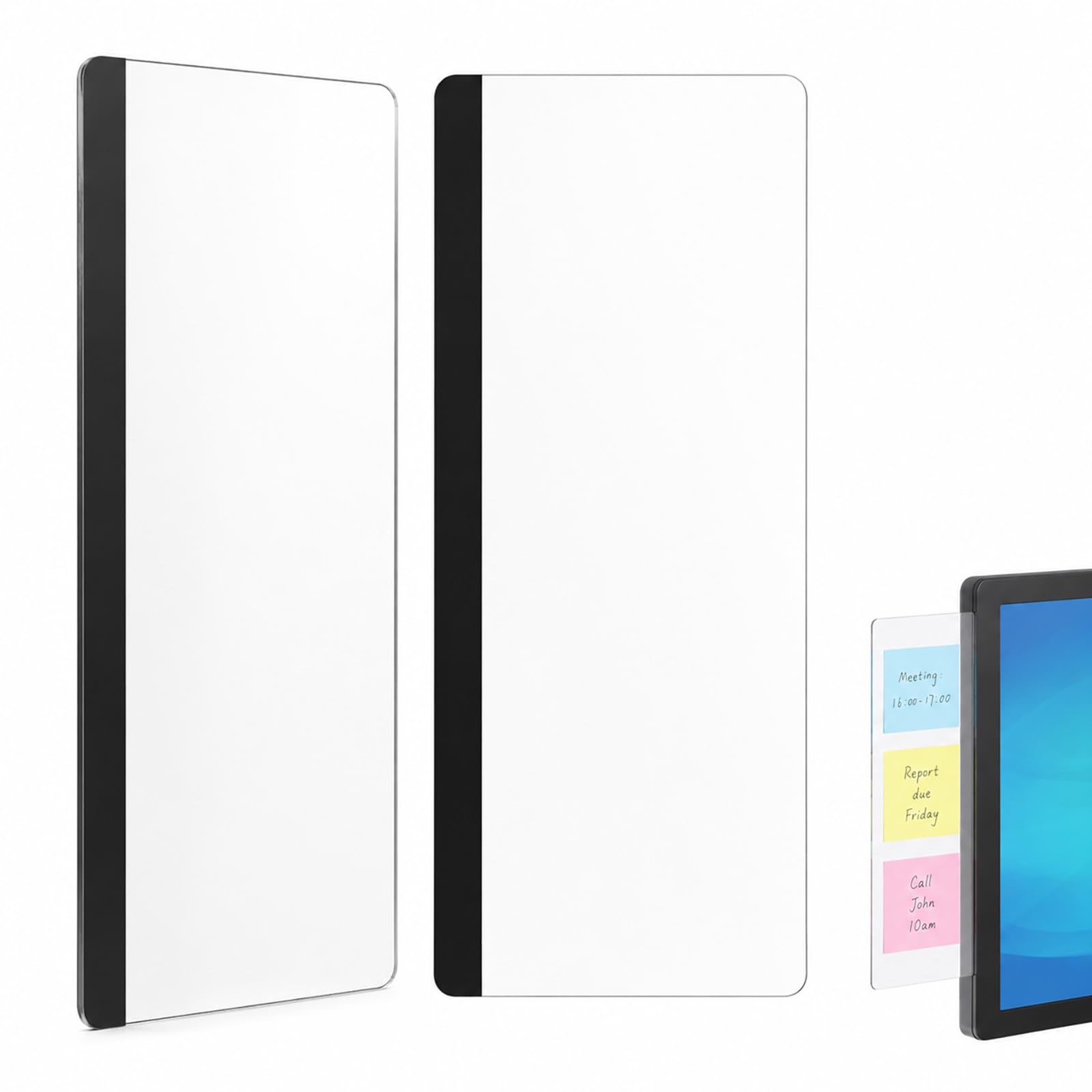 ZenithQuest 2Pcs Acrylic Monitor Side Memo Board Sticky Note Holder