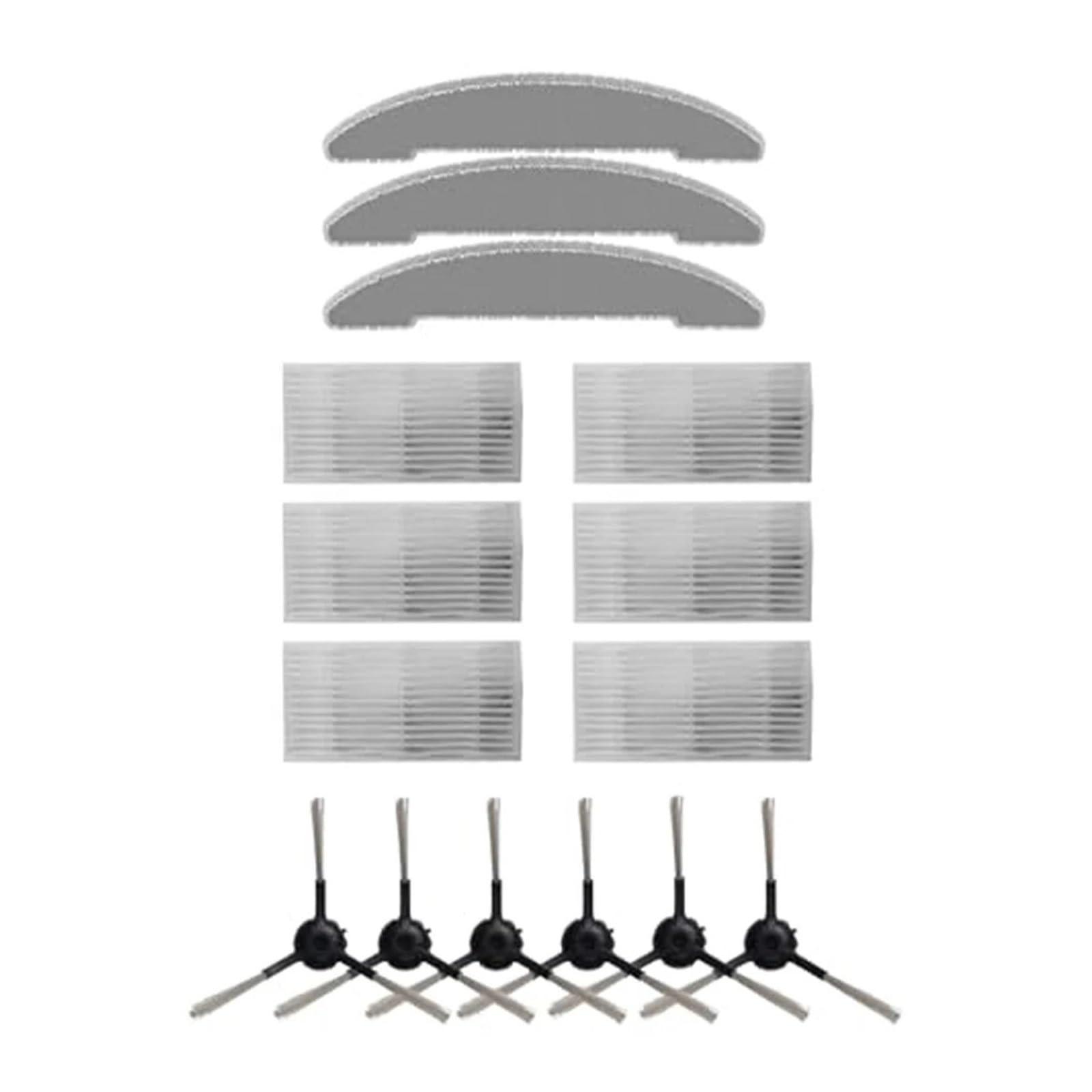 Cepillo Lateral Recambio Compatible con Vexilar Cleanova W7 W11 | Medio Filtro Y Paño Microfibra, Montaje Rápido, Sin Herramientas Accesorio Robot Aspirador