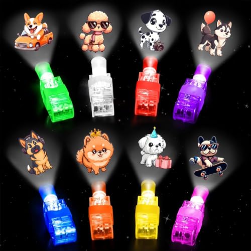 32PCS Dog LED Finger Lights Dog Party Favors for Kids Boys Girls Birthday Goodie Bags Stuffers Dog Party Classroom Prizes Pinata Goodie Bag Stuffers Gifts