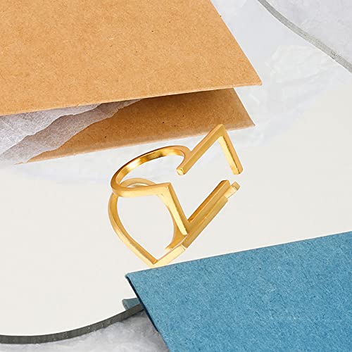 Unique Rectangle Open Band Ring for Women Girls Gold Plated Minimalist Geometrical Statement Adjustable Expandable Finger Rings Comfort Fit Fashion Simple Gift Jewelry3