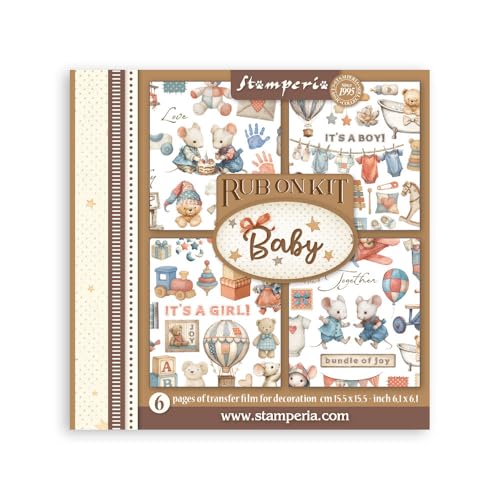 Stamperia - Rub-on Kit for Scrapbooks, Albums, Cards, Bullet Journals and More, Easily Transfer Images onto Paper and Other Surfaces, Perfect for Crafts and...